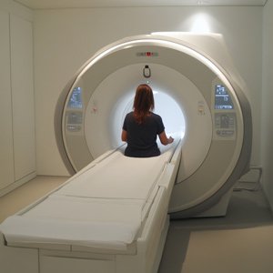 woman-is-sitting-white-red-circle-with-word-u-left-side